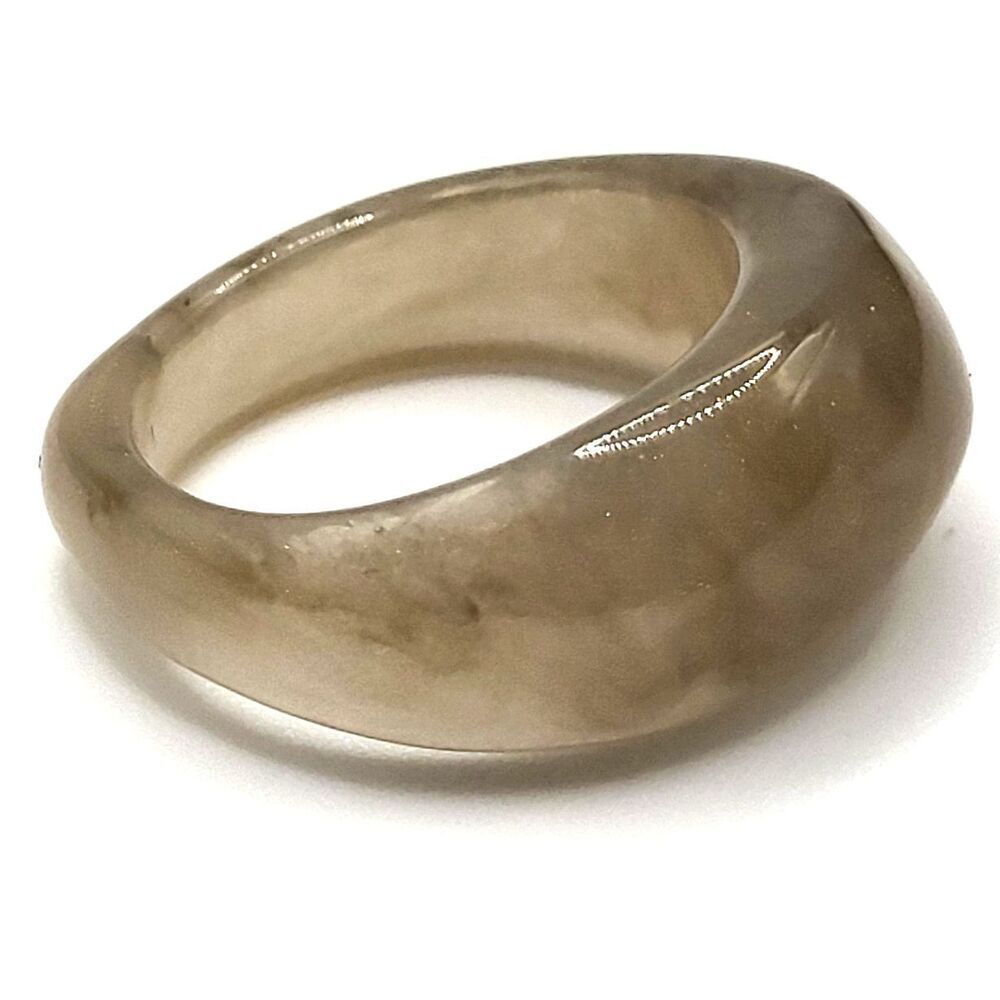 New Without Tags Glitter Gold Grey Chunky Acrylic Ring Size 8